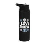 Amo la neve Winter Snowflake Fun Stainless Steel Insulated Water Bottle
