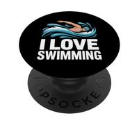 Amo la passione degli appassionati di nuoto PopSockets PopGrip Adesivo