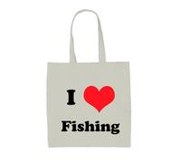 Amo La Pesca - Borsa In Tela - Attrezzatura Da Pesca