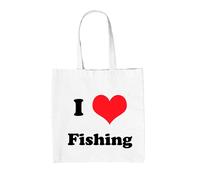 Amo La Pesca - Borsa In Tela - Attrezzatura Da Pesca
