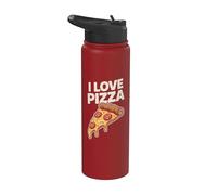 Amo la pizza Cheesy Melty Slice Delight Stainless Steel Insulated Water Bottle