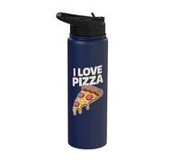 Amo la pizza Cheesy Melty Slice Delight Stainless Steel Insulated Water Bottle