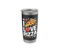 Amo la pizza Slice Heart Fun Cheesy Delight Bicchiere termico in acciaio inox doppia parete