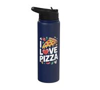 Amo la pizza Slice Heart Fun Cheesy Delight Stainless Steel Insulated Water Bottle