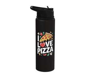 Amo la pizza Slice Heart Fun Cheesy Delight Stainless Steel Insulated Water Bottle