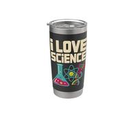 Amo la scienza Beaker Atom DNA Nerd Bicchiere termico in acciaio inox doppia parete