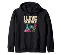 Amo la Scienza Beaker Atom Dna Nerd Felpa con Cappuccio