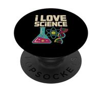 Amo la scienza Beaker Atom DNA Nerd PopSockets PopGrip Adesivo