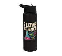 Amo la scienza Beaker Atom DNA Nerd Stainless Steel Insulated Water Bottle