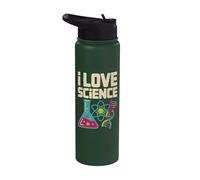 Amo la scienza Beaker Atom DNA Nerd Stainless Steel Insulated Water Bottle