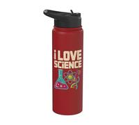 Amo la scienza Beaker Atom DNA Nerd Stainless Steel Insulated Water Bottle