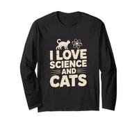 Amo la Scienza e i Gatti appassionato Geek Maglia a Manica