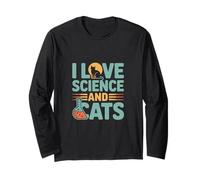 Amo la Scienza e i Gatti Chimica Feline Maglia a Manica