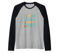 Amo la Scienza e i Gatti Chimica Feline Maglia con Maniche Raglan