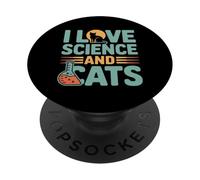 Amo la scienza e i gatti Chimica Feline PopSockets PopGrip Adesivo