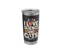 Amo la scienza e i gatti Galaxy Fun Bicchiere termico in acciaio inox doppia parete