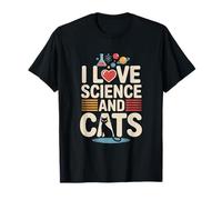 Amo la Scienza e i Gatti Galaxy Fun Maglietta