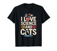 Amo la Scienza e i Gatti Galaxy Fun Maglietta con Stampa Grafica Economica