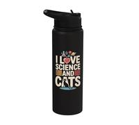 Amo la scienza e i gatti Galaxy Fun Stainless Steel Insulated Water Bottle