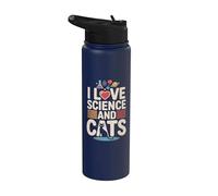 Amo la scienza e i gatti Galaxy Fun Stainless Steel Insulated Water Bottle