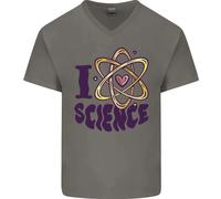 Amo La Scienza Fisica Chimica Biologia Geek Maglietta In Cotone A V Per Uomo