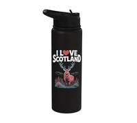 Amo la Scozia Stag Mountains Stainless Steel Insulated Water Bottle