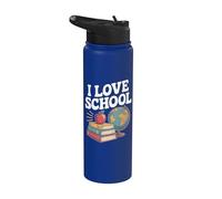 Amo la scuola Apple Books Globe Learning Stainless Steel Insulated Water Bottle