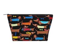 Amo la stampa dei miei bassotti del mio cane, Borsa da toilette Borsa per trucco Borsa per cosmetici Borsa da toilette da viaggio portatile