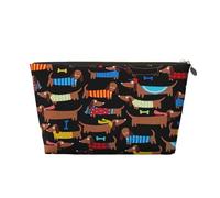 Amo la stampa dei miei bassotti del mio cane, Borsa per il trucco Borsa per cosmetici Borsa da toilette da viaggio portatile Borsa da toilette