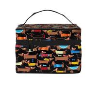 Amo la stampa dei miei bassotti del mio cane, Borsa per il trucco Borsa per cosmetici Borsa da viaggio portatile da viaggio Astuccio per matite