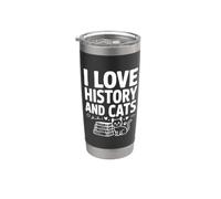 Amo la storia e i gatti Funny History Lover Cat Bicchiere termico in acciaio inox doppia parete
