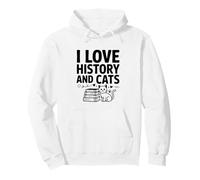 Amo la Storia e i Gatti Funny History Lover Cat Felpa con Cappuccio