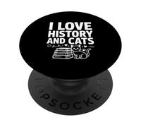 Amo la storia e i gatti Funny History Lover Cat PopSockets PopGrip Adesivo