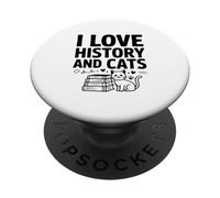 Amo la storia e i gatti Funny History Lover Cat PopSockets PopGrip Adesivo