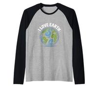 Amo la Terra | Conservazione della natura | Eco Planet Maglia con Maniche Raglan
