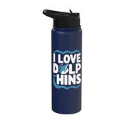 Amo la vita marina dei delfini Stainless Steel Insulated Water Bottle