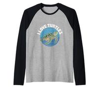 Amo la vita marina delle tartarughe Maglia con Maniche Raglan