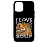 Amo la zuppa Funny Capybara Meme Bootleg Y2K Graphic Custodia per iPhone 12/12 Pro