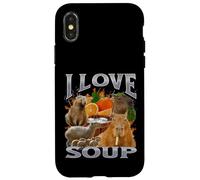 Amo la zuppa Funny Capybara Meme Bootleg Y2K Graphic Custodia per iPhone X/XS