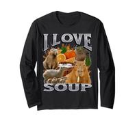 Amo la zuppa Funny Capybara Meme Bootleg Y2K Graphic Maglia a Manica