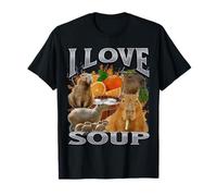 Amo la zuppa Funny Capybara Meme Bootleg Y2K Graphic Maglietta