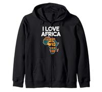 Amo l'Africa Continente Africano Orgoglio Felpa con Cappuccio