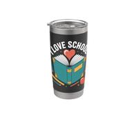 Amo l'apprendimento del cuore per appassionati di libri scolastici Bicchiere termico in acciaio inox doppia parete