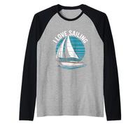 Amo l'arte della barca nautica a vela Maglia con Maniche Raglan