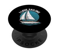 Amo l'arte della barca nautica a vela PopSockets PopGrip Adesivo