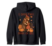 Amo l'autunno soprattutto Autumn Bear Felpa con Cappuccio