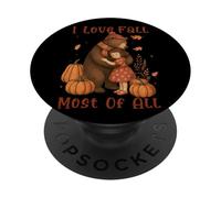 Amo l'autunno soprattutto Autumn Bear PopSockets PopGrip Adesivo