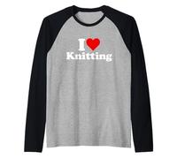 Amo Lavorare A Maglia A Cuore all'Uncinetto Maglia con Maniche Raglan