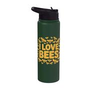 Amo le api, salva le api, Honeycomb Advocate Stainless Steel Insulated Water Bottle