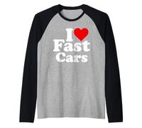 Amo Le Auto VELOCI A Cuore, Le Auto Sportive, Le Super Corse Maglia con Maniche Raglan